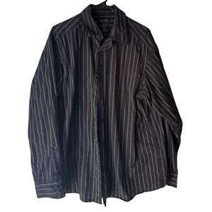 Axcess Y2k Mens Striped Long Sleeve Button Down Shirt XL Coroporate Bro Business